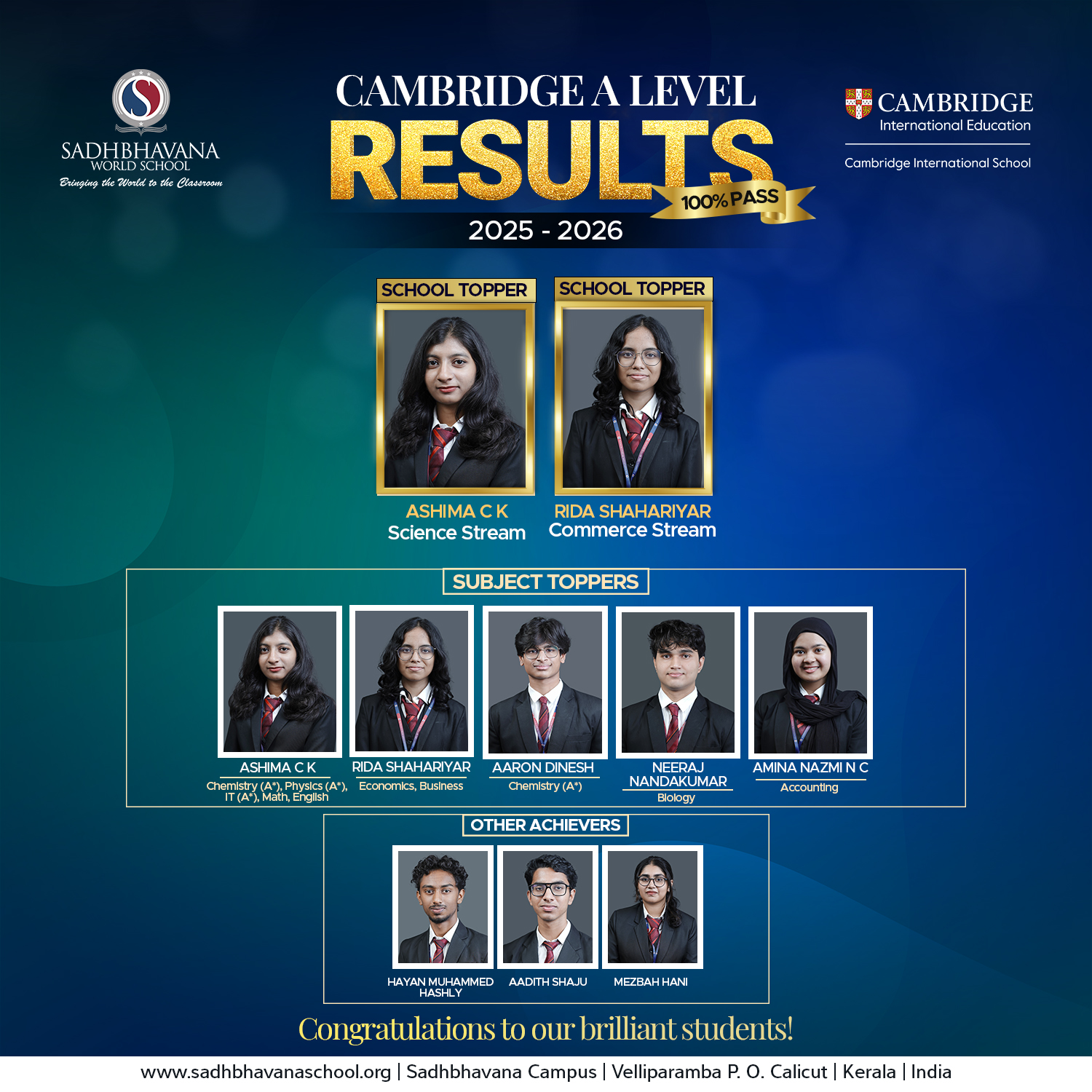 Cambridge A Level Results 2025-26